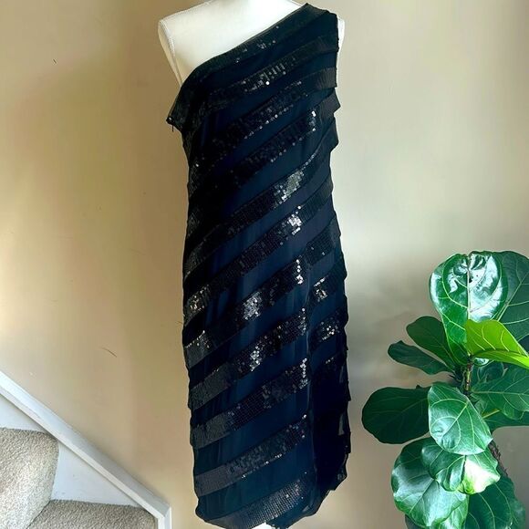 Tadashi shoji sequin black midi dress - Picture 2 of 6